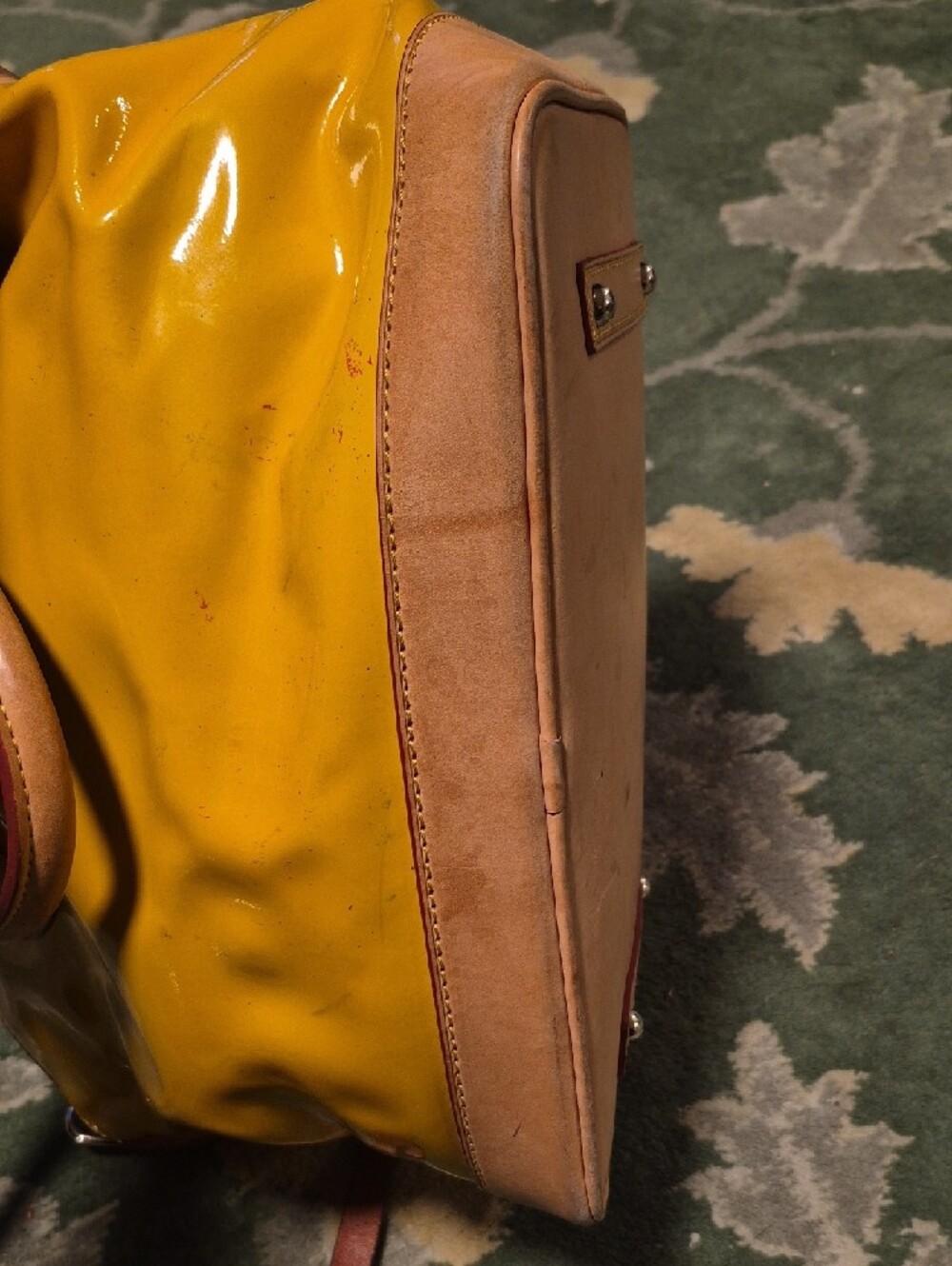 Dooney & Bourke Yellow Leather-Trim Satchel with Tan Handles - Picture 8 of 12
